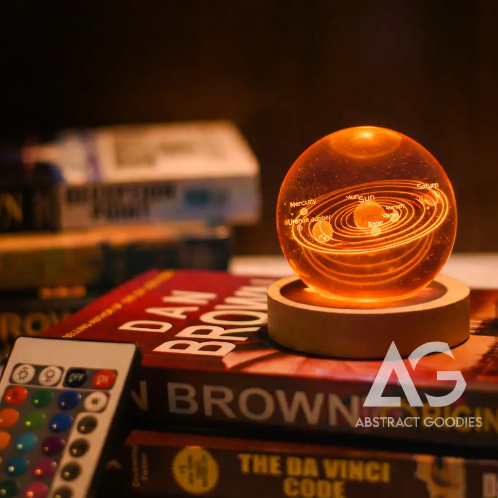 3D Crystal Ball Lamp – 16 Color Magic (Solar System) - Image 2