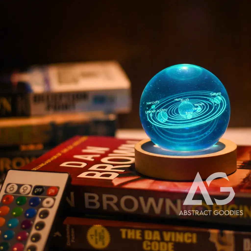 3D Crystal Ball Lamp – 16 Color Magic (Solar System) - Image 1